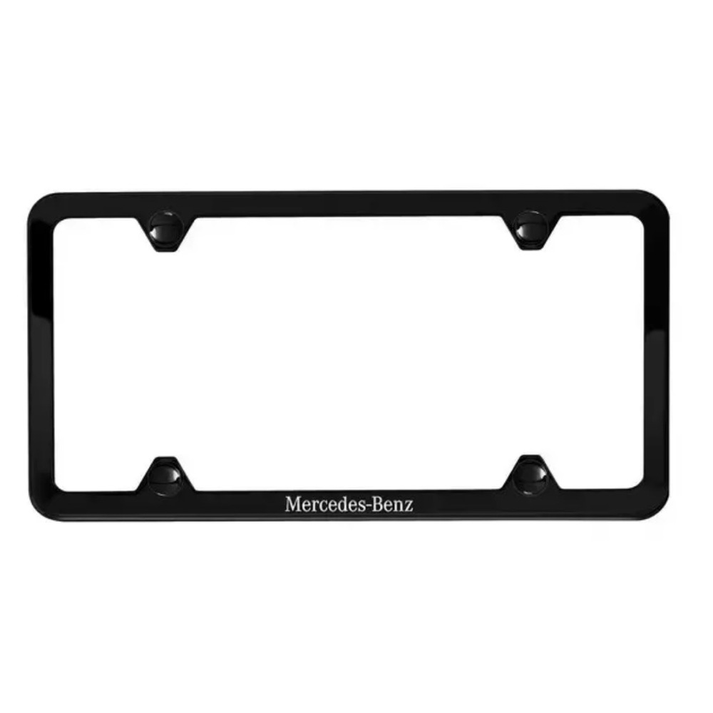 Mercedes-Benz Q-6-88-0125 - Thin line black M-B license plate frame (2200)